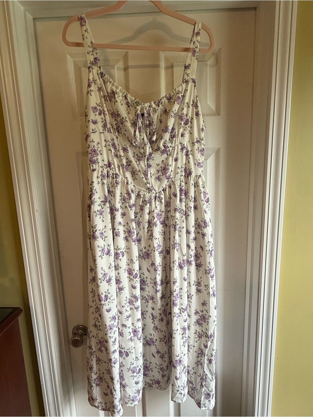 NWT- Scarlet Darkness Milkmaid Sundress with Lavender Floral Print